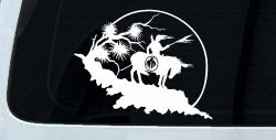 Native American Indian On Horse Desert Scene Western Car or Truck Window Decal Sticker