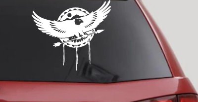 Dream Catcher Eagle Holding Arrow Native American Indian Dreamcatcher Car or Truck Window Vinyl Decal Sticker
