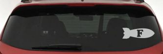 The F Bomb Funny Car or Truck Window Decal Sticker (Light Gray)
