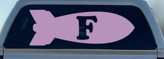 The F Bomb Funny Car or Truck Window Vinyl Decal Sticker (Lilac)