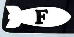 The F Bomb Funny Car or Truck Window Decal Sticker
