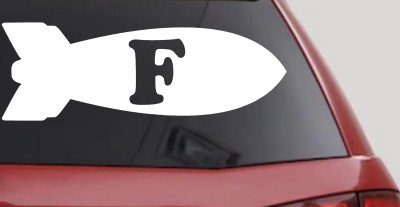 The F Bomb Funny Car or Truck Window Vinyl Decal Sticker