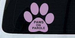 Paws On Parole Car or Truck Window Decal Sticker (Lilac)