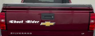 Ghost Rider Text With Flames Biker Car or Truck Window Vinyl Decal Sticker