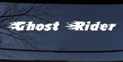 Ghost Rider Text With Flames Biker Car or Truck Window Decal Sticker