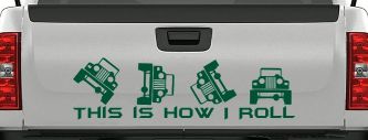 This is How I Roll Jeep Off Road Car or Truck Window Decal Sticker (Dark Green)