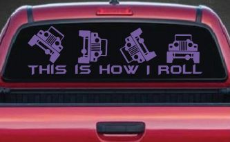 This is How I Roll Jeep Off Road Car or Truck Window Vinyl Decal Sticker (Purple)