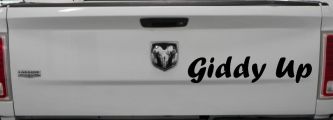 Giddy Up Car or Truck Window Decal Sticker (Matte Black)