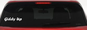 Giddy Up Car or Truck Window Vinyl Decal Sticker (White)