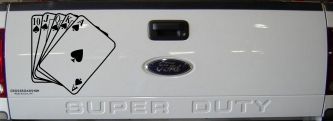 Poker Royal Flush Spades Car or Truck Window Decal Sticker (Black)