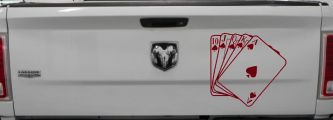 Poker Royal Flush Spades Car or Truck Window Vinyl Decal Sticker (Burgundy)