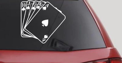 Poker Royal Flush Spades Car or Truck Window Vinyl Decal Sticker