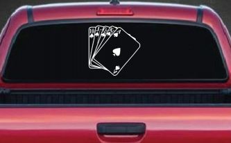 Poker Royal Flush Spades Car or Truck Window Decal Sticker