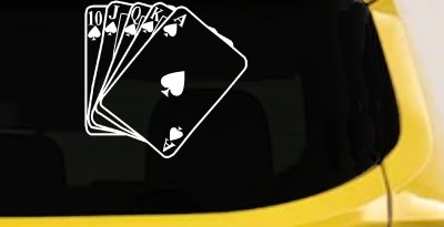Poker Royal Flush Spades Car or Truck Window Vinyl Decal Sticker