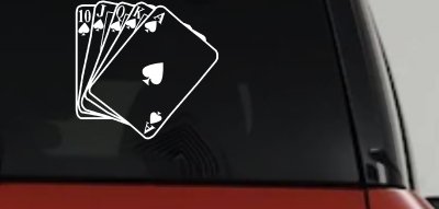 Poker Royal Flush Spades Car or Truck Window Vinyl Decal Sticker