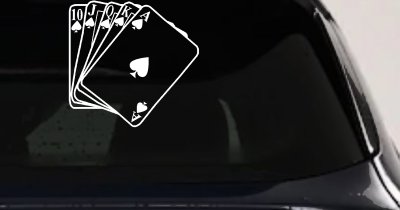 Poker Royal Flush Spades Car or Truck Window Vinyl Decal Sticker