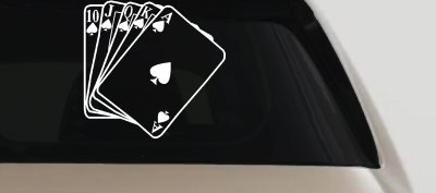Poker Royal Flush Spades Car or Truck Window Vinyl Decal Sticker