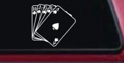 Poker Royal Flush Spades Car or Truck Window Decal Sticker