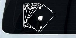 Poker Royal Flush Spades Car or Truck Window Decal Sticker