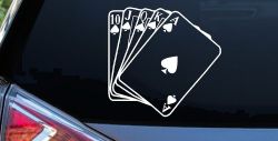 Poker Royal Flush Spades Car or Truck Window Decal Sticker