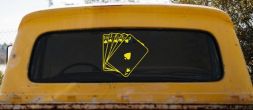 Poker Royal Flush Spades Car or Truck Window Vinyl Decal Sticker (Yellow)