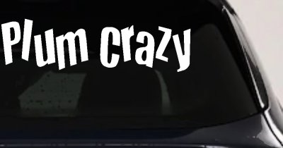 Plum Crazy Car or Truck Window Vinyl Decal Sticker (White)