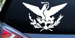 Mexican Flag Emblem Porfirian Era Car or Truck Window Decal Sticker