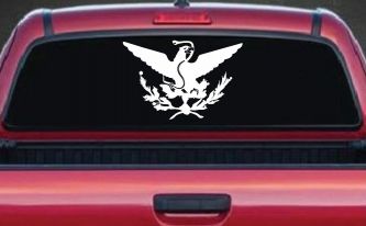 Mexican Flag Emblem Porfirian Era Car or Truck Window Decal Sticker