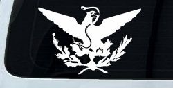 Mexican Flag Emblem Porfirian Era Car or Truck Window Decal Sticker