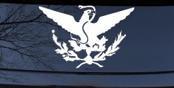 Mexican Flag Emblem Porfirian Era Car or Truck Window Decal Sticker