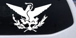 Mexican Flag Emblem Porfirian Era Car or Truck Window Decal Sticker
