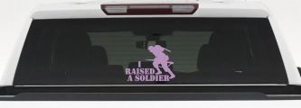 I Raised A Soldier Military Car or Truck Window Vinyl Decal Sticker (Lilac)
