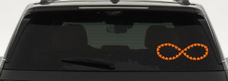 Infinity With Hearts Car or Truck Window Vinyl Decal Sticker (Orange)
