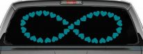 Infinity With Hearts Car or Truck Window Vinyl Decal Sticker (Turquoise Blue)