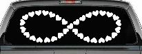 Infinity With Hearts Car or Truck Window Decal Sticker