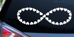 Infinity With Hearts Car or Truck Window Decal Sticker