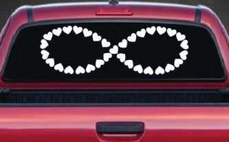 Infinity With Hearts Car or Truck Window Decal Sticker