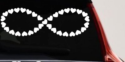 Infinity With Hearts Car or Truck Window Vinyl Decal Sticker