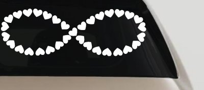 Infinity With Hearts Car or Truck Window Vinyl Decal Sticker
