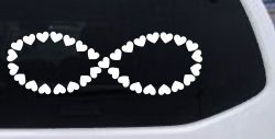 Infinity With Hearts Car or Truck Window Decal Sticker