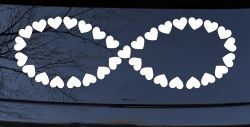 Infinity With Hearts Car or Truck Window Decal Sticker