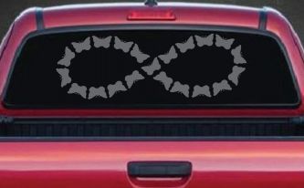 Infinity With Butterflys Car or Truck Window Decal Sticker (Silver)