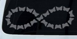 Infinity With Butterflys Car or Truck Window Decal Sticker (Silver)