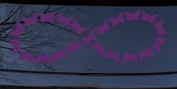 Infinity With Butterflys Car or Truck Window Decal Sticker (Violet)