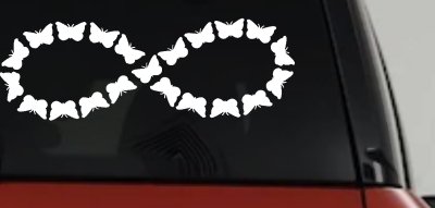 Infinity With Butterflys Car or Truck Window Vinyl Decal Sticker