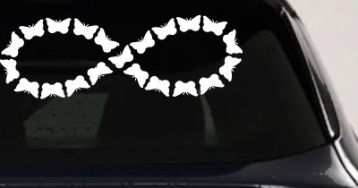 Infinity With Butterflys Car or Truck Window Vinyl Decal Sticker