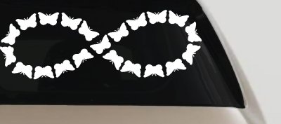 Infinity With Butterflys Car or Truck Window Vinyl Decal Sticker