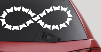Infinity With Butterflys Car or Truck Window Vinyl Decal Sticker