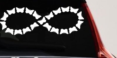 Infinity With Butterflys Car or Truck Window Vinyl Decal Sticker