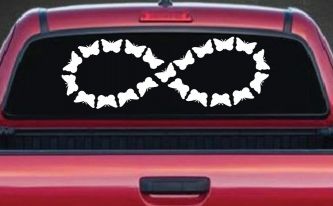 Infinity With Butterflys Car or Truck Window Decal Sticker